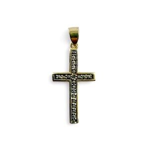 DBJ Sterling Silver 925 Gold Wash Religious Cross Pendant